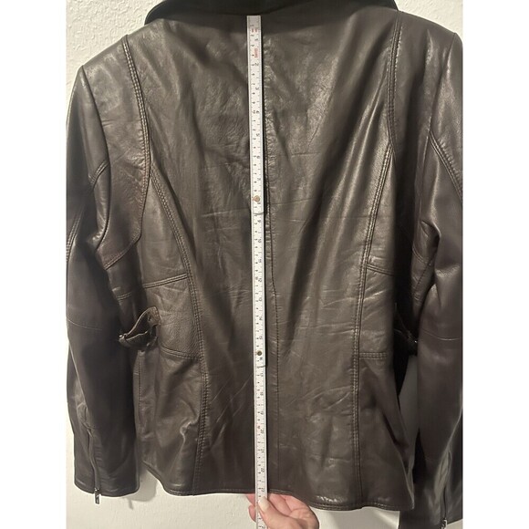 Pelle Studio Womens Vintage Leather Jacket Coat Size L Soft Zipper Sleeve Brown - Picture 11 of 15